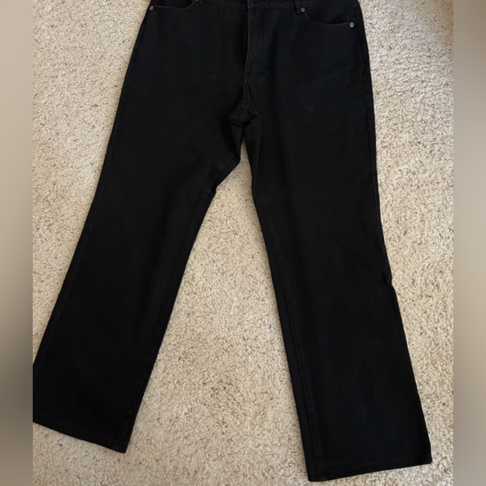 Coldwater Creek Classic Fit Straight Leg Jeans Size 14 Length 29 Black